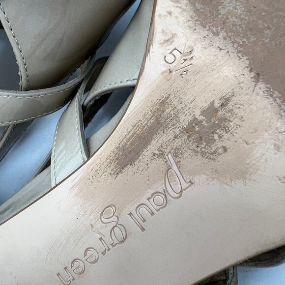 Paul Green Mara Kitten Heel Pump Women US 8 UK 5.5 Taupe Patent Leather MaryJane - Picture 10 of 15